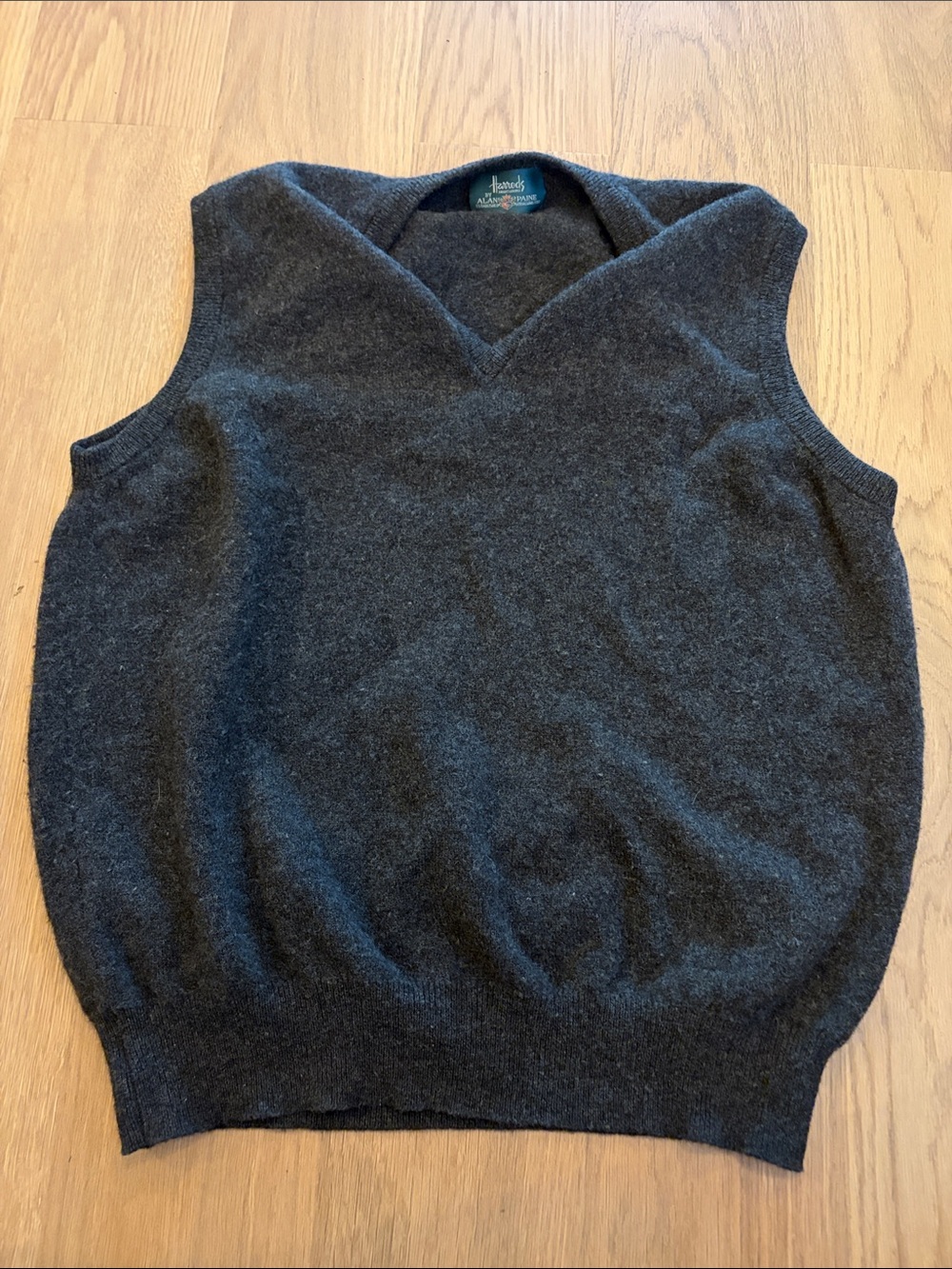 Harrods - men's sleeveless sweater vest, dark charcoal color, EU 52